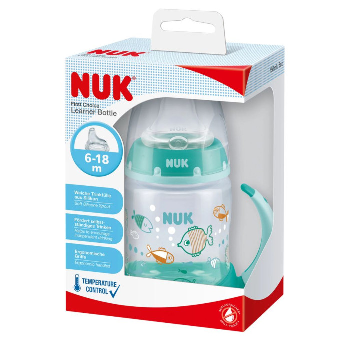 NUK BIBERÃO APRENDIZAGEM VERDE 6-18M 150ML