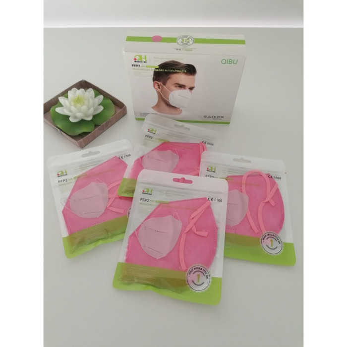 MÁSCARAS FFP2 ROSA CLARO CAIXA 10UN