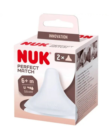 TETINA DE SELICONA NUK PERFECT MATCH TALLA U (+6 meses) x2