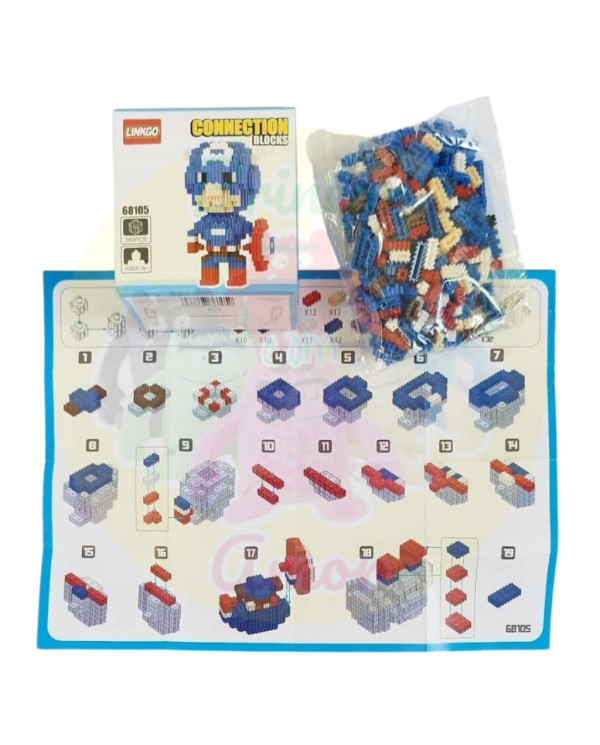 BLOCOS DE CONSTRUÇÃO CAPITÃO AMÉRICA 68105 LINKGO