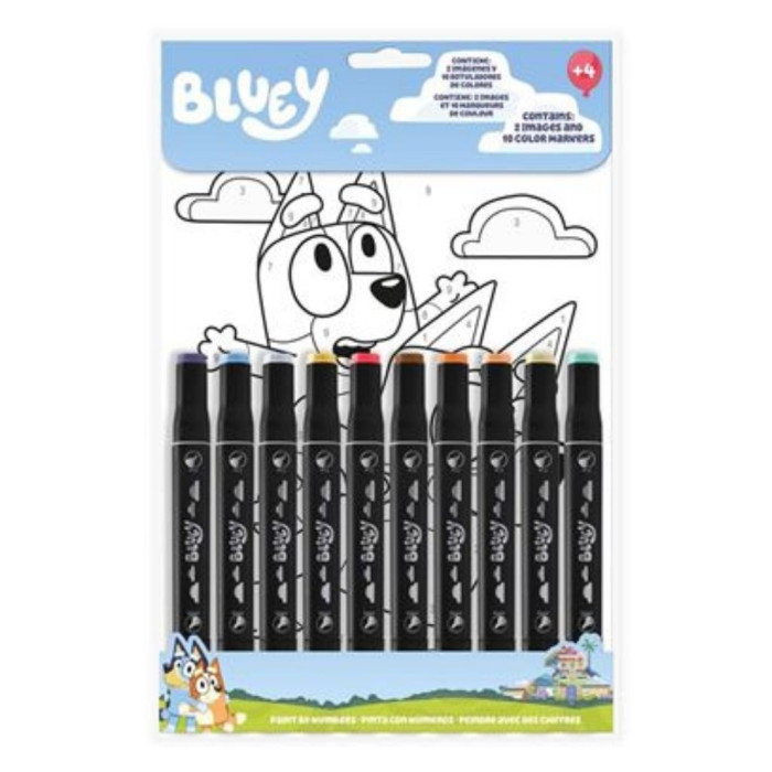 SET DE COLOREAR AZUL CON NÚMEROS +4 AÑOS