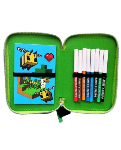 PORTA LÁPIS DUPLO COMPLETO 20 PEÇAS