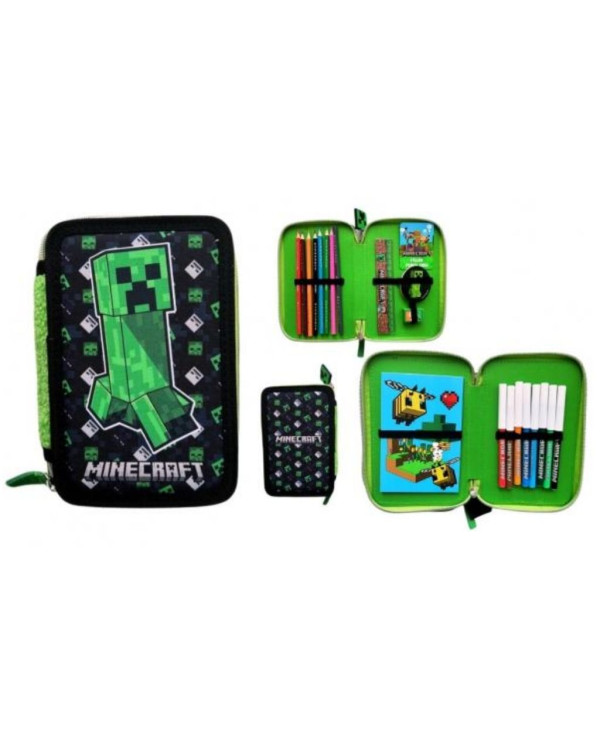 PORTA LÁPIS DUPLO COMPLETO 20 PEÇAS