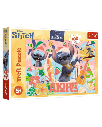 ROMPECABEZAS ALOHA DE LILO E STICH, 100 PIEZAS, A PARTIR DE 5 AÑOS, TREFL