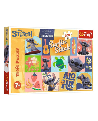 PUZZLE LILO & STITCH SURFING STITCH +7 ANOS 200 PEÇAS TREFL