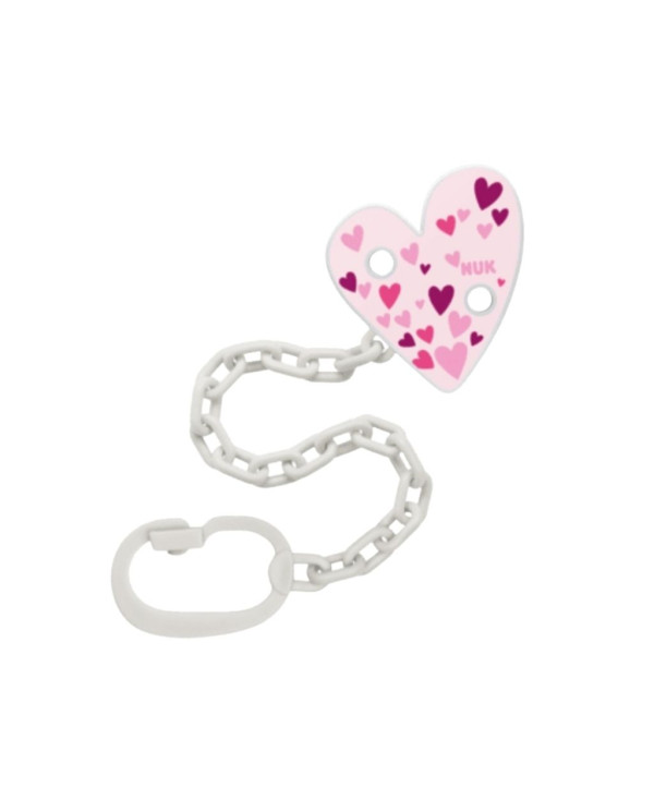 NUK CHUPETE CORAZON ROSA CADENA 1 UNI
