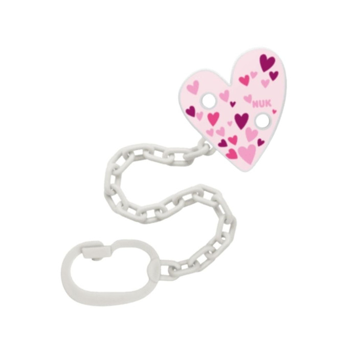 NUK CHUPETE CORAZON ROSA CADENA 1 UNI