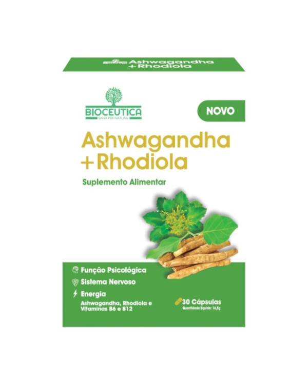 ASHWAGANDHA + RHODIOLA 30 CÁPSULAS BIOCEUTICA