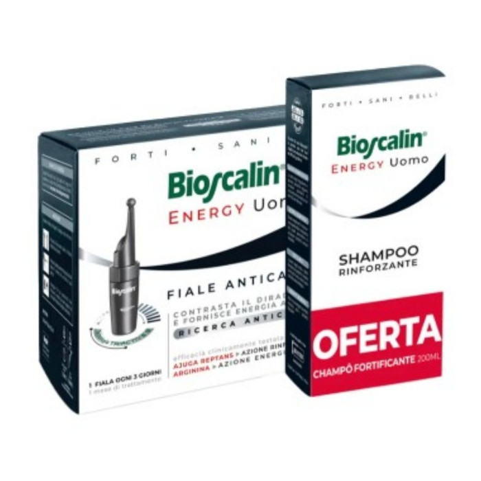 BIOSCALIN ENERGY HOMEM ANTI-QUEDA 3.5ml x 10 AMPOLASm+ OFERTA CHAMPÔ 200ML
