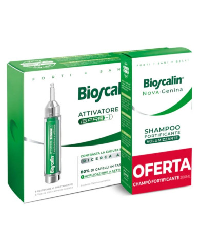 AMPOLLA ACTIVADOR CAPILAR BIOSCALIN 10ML + CHAMPÚ VOLUMIZADOR NOVA GENINA 200ML