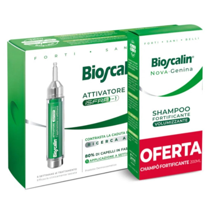 BIOSCALIN ATIVADOR CAPILAR AMPOLA 10ML + NOVA GENINA CHAMPÔ VOLUMIZANTE 200ML