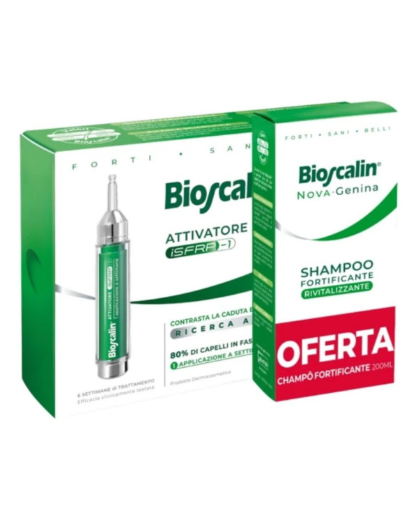 BIOSCALIN ATIVADOR CAPILAR AMPOLA 10ML + NOVAGENINA CHAMPÔ REVITALIZANTE 200ML