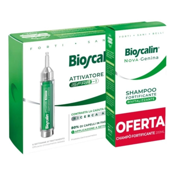 BIOSCALIN ATIVADOR CAPILAR AMPOLA 10ML + NOVAGENINA CHAMPÔ REVITALIZANTE 200ML