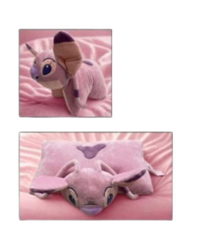 ANGEL ALMOFADA 3D 48X30CM 2 EM 1 ROSA LILO&STITCH