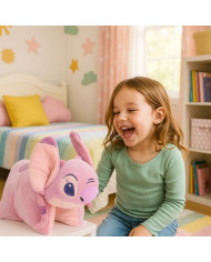 ANGEL ALMOFADA 3D 48X30CM 2 EM 1 ROSA LILO&STITCH