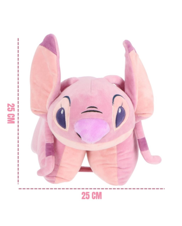 ANGEL ALMOFADA 3D 48X30CM 2 EM 1 ROSA LILO&STITCH