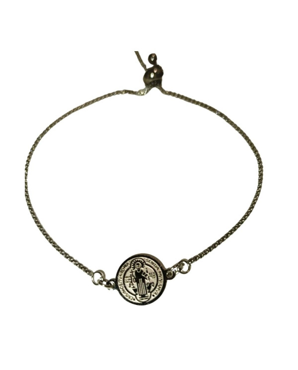 PULSEIRA MEDALHA SÃO BENTO  PRATEADA 1UNID