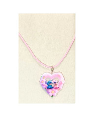 COLLAR CORAZÓN ROSA ÁNGEL & STITCH 1 UNIDAD