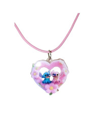 COLLAR CORAZÓN ROSA ÁNGEL & STITCH 1 UNIDAD