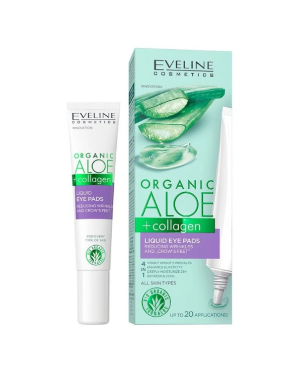 Toallitas líquidas orgánicas Eveline con aloe y colágeno, 20 aplicaciones