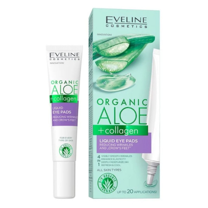 EVELINE ORGANIC ALOE + COLLAGEN ALMOFADAS LÍQUIDAS 20 APLICAÇÕES