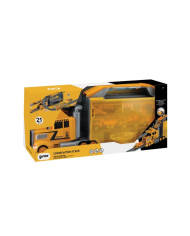 Remolque 2 en 1 para construcción y contenedores con vehículos y orugas