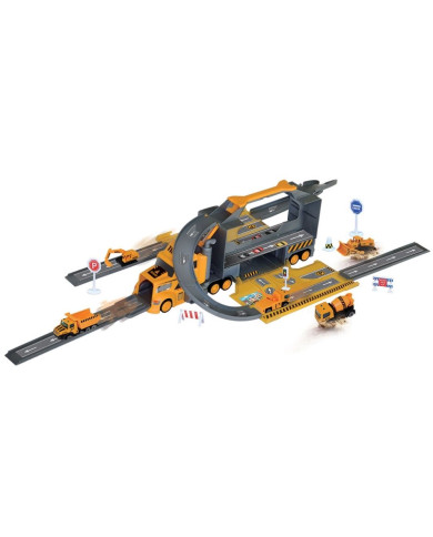 Remolque 2 en 1 para construcción y contenedores con vehículos y orugas