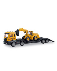 CAMIÃO TRANSPORTE COM ESCAVADORA 2 EM 1 COM LUZ E SOM