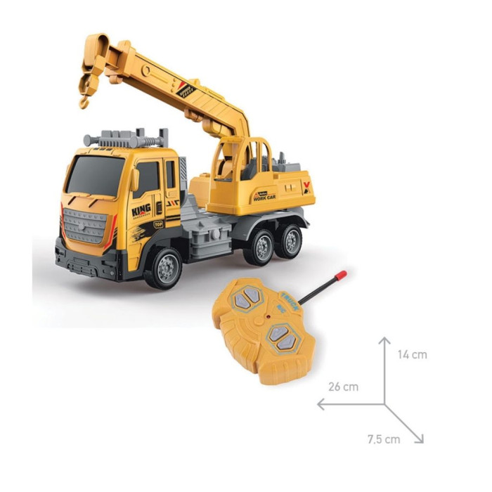 CAMIÃO GRUA 1:16 COM R/C 6 FUNÇÕES E LUZES