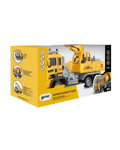 CAMIÃO GRUA 1:16 COM R/C 6 FUNÇÕES E LUZES