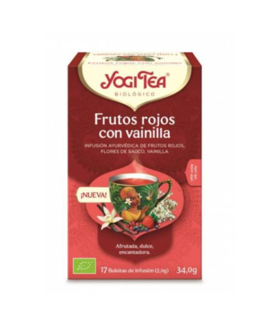 YOGI TEA BIO CHÁ FRUTOS VERMELHOS COM BAUNILHA 17 SAQUETAS