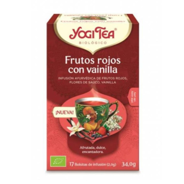 YOGI TEA BIO CHÁ FRUTOS VERMELHOS COM BAUNILHA 17 SAQUETAS