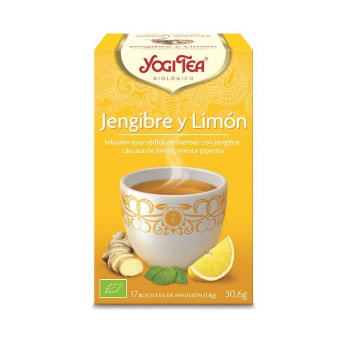TÉ YOGI DE JENGIBRE Y LIMÓN, TÉ ORGÁNICO, 17 SOBRES
