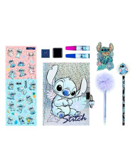 STITCH CONJUNTO ESCRITA COM DIÁRIO GLITTER