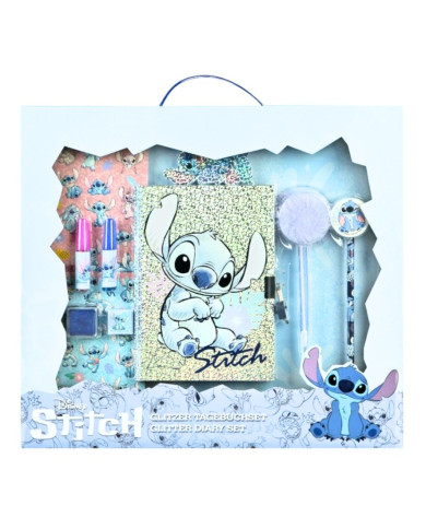 Set de escritura Stitch con diario brillante