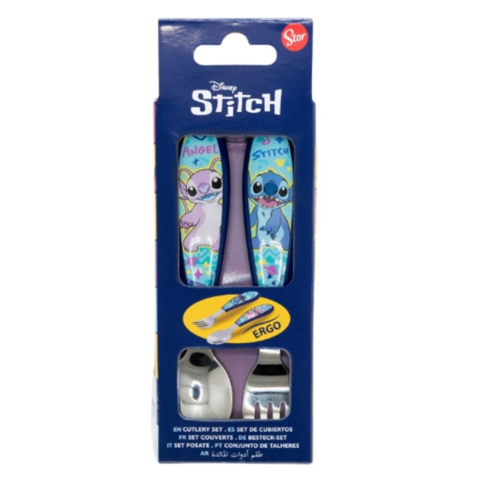 JUEGO DE CUBIERTOS DE METAL STITCH AND ANGEL