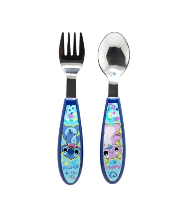 JUEGO DE CUBIERTOS DE METAL STITCH AND ANGEL