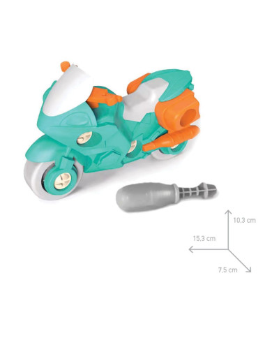 MOTA DIVERTIDA ECO COM CHAVE DE PARAFUSOS 2 SORTIDO