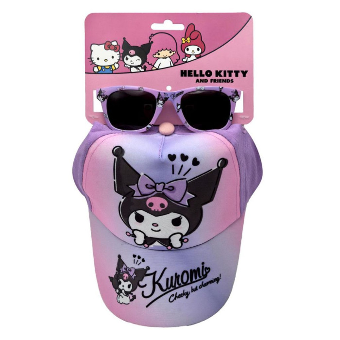 HELLO KITTY KUROMI BONÉ + ÓCULOS DE SOL