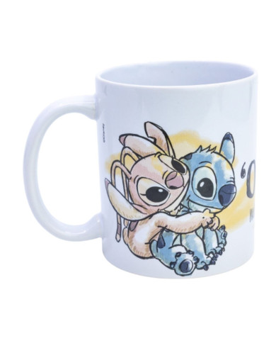 Taza Disney Stitch y Ángel Ohana 325 ml