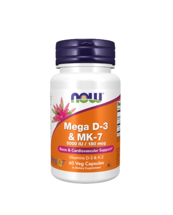 NOW MEGA D-3 y MK-7 5000IU/180MCG – 60 CÁPSULAS