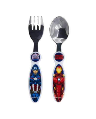 CONJUNTO TALHERES METÁLICOS AVENGERS 2PÇS