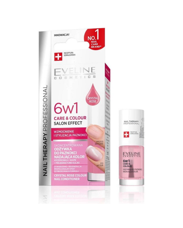 EVELINE TRATAMENTO UNHAS 6 EM 1 COR CRYSTAL ROSE 5 ML
