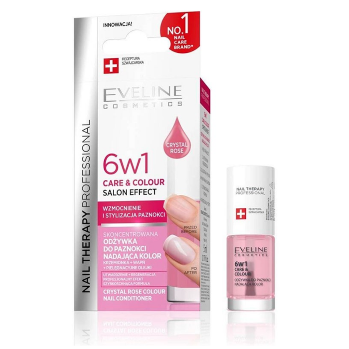 EVELINE TRATAMENTO UNHAS 6 EM 1 COR CRYSTAL ROSE 5 ML