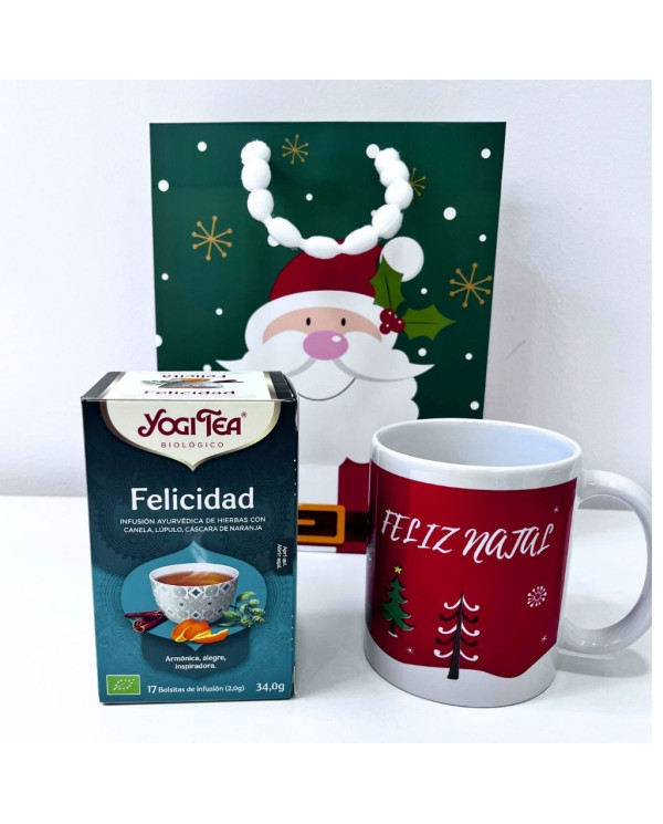 PACK NATAL YOGI TEA FELICIDAD + CANECA DE NATAL 360 ML