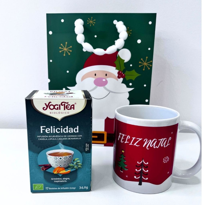PACK NATAL YOGI TEA FELICIDAD + CANECA DE NATAL 360 ML