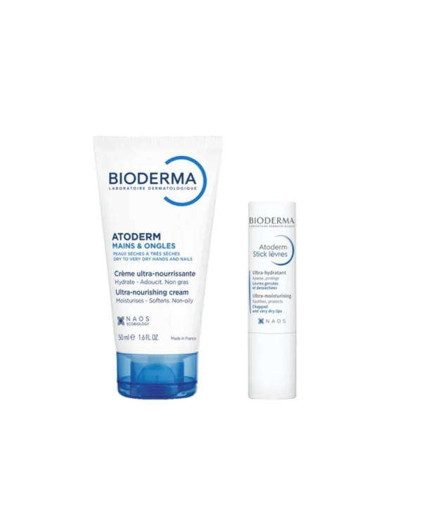 BIODERMA ATODERM PACK CREMA DE MANOS + BARRA LABIAL 4G