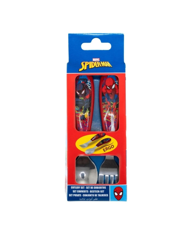 SPIDERMAN JUEGO DE CUBIERTOS DE METAL - CUCHARA Y TENEDOR