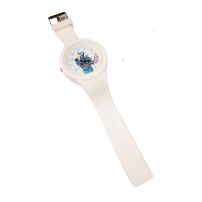 Reloj de pulsera analógico Stitch en blanco