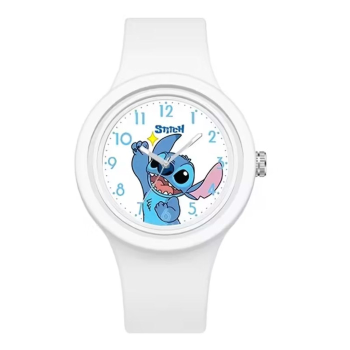 Reloj de pulsera analógico Stitch en blanco